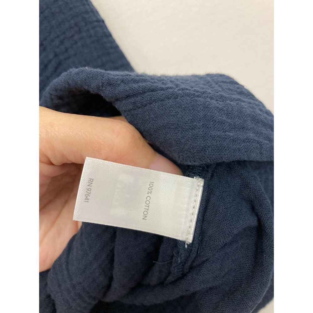 J. Jill Navy Button-Down Cotton Gauze Shirt - Picture 6 of 8